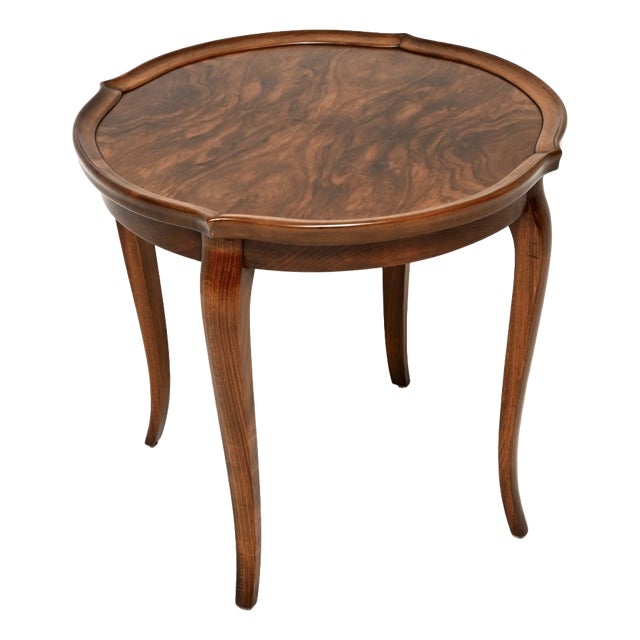 Vintage Figured Walnut Pie Crust Coffee Table, 1920 For Sale