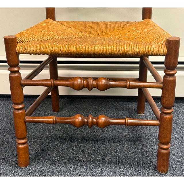 Late 20th Century Ladderback Rush Seat Dining Chairs - Set of 6 For Sale - Image 9 of 12