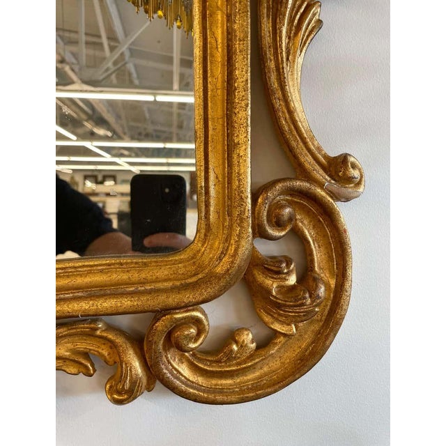 Gold Pair of Italian Gilt Wood Wall or Console Mirrors For Sale - Image 8 of 11