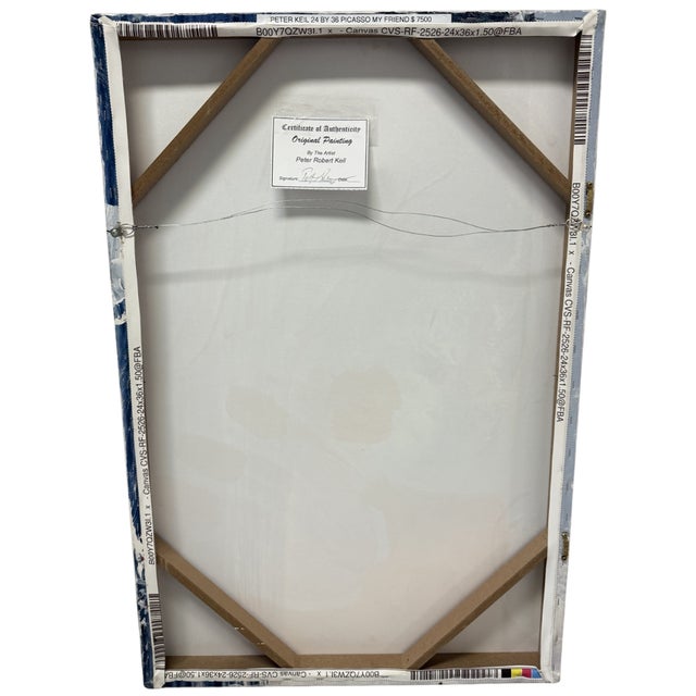 Original Peter Keil mixed media portrait painting titled “My Friend,” measuring approximately 24 x 36 inches. This...