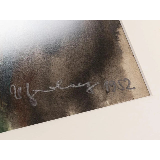 Flower in the Dark, Watercolor on Paper, Framed For Sale - Image 6 of 10