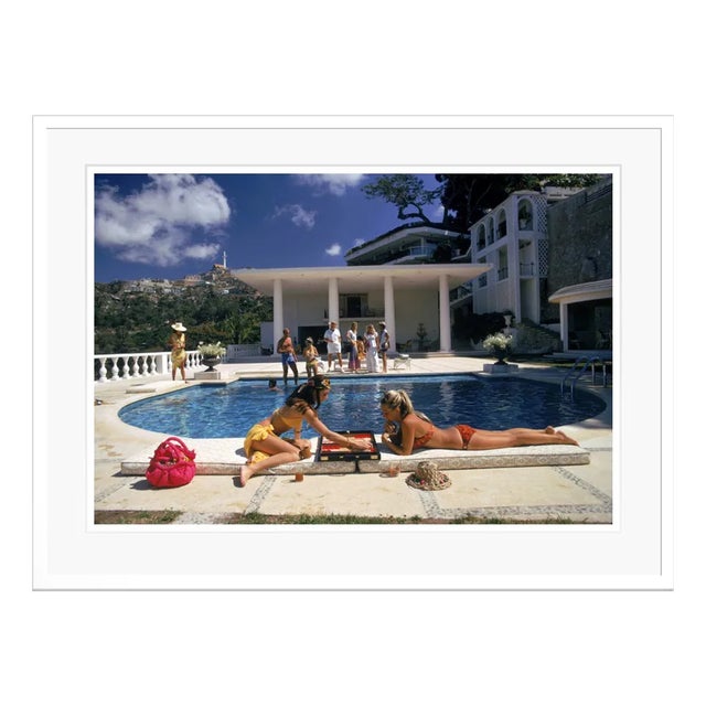 Slim Aarons, Poolside Backgammon, 1972, Colour Photograph For Sale