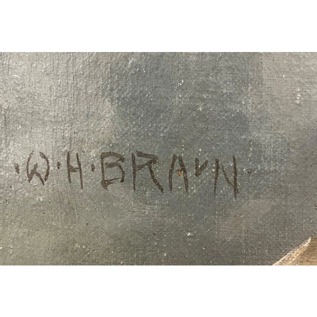 w.h. Braun (1873-1938) Oil on Canvas Women Figure With Floral Summer Hat Painting For Sale - Image 4 of 4