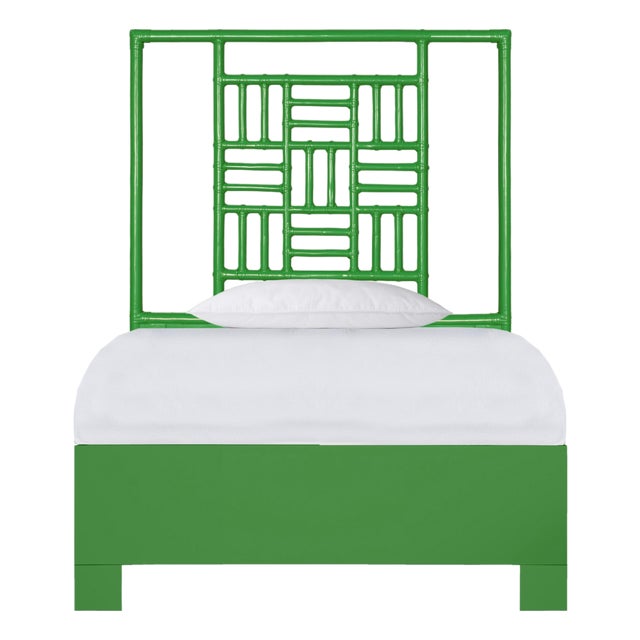 Finn Platform Bed Twin Extra Long - Bright Green For Sale