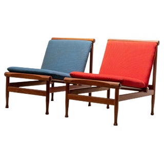 Lounge Chairs in Teak by Kai Lyngfeld Larsen for Søborg Møbelfabrik, 1960s, Set of 2 For Sale