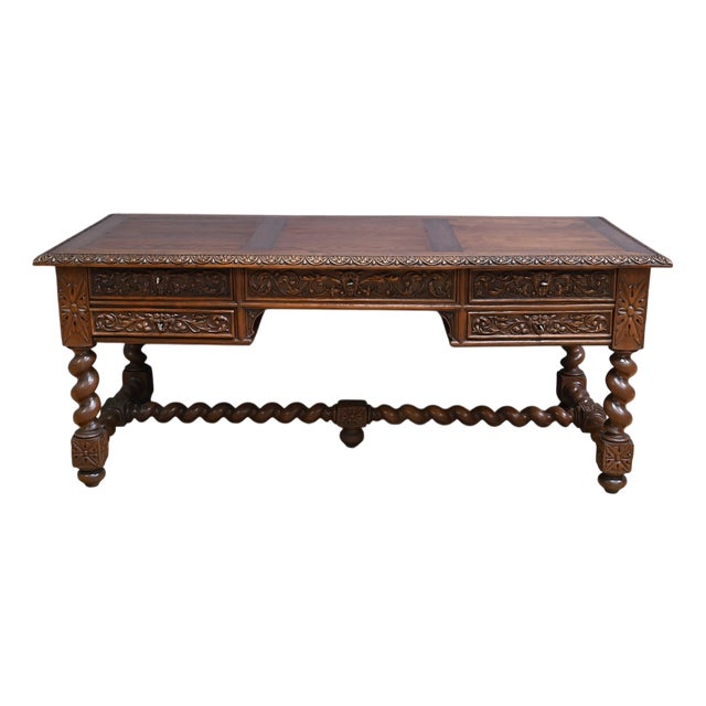 Late 19th Century Neo-GothicOak Desk For Sale