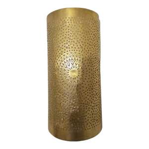 21st Century Moroccan Brass Embossed Wall Lamp