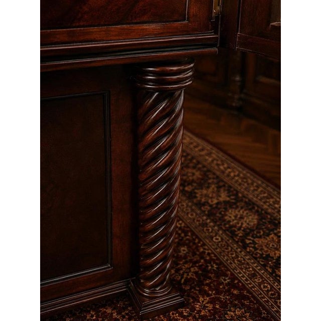 William IV Mahogany Twin Pedestal Sideboard with Carved Back, England, 1837 For Sale - Image 10 of 17
