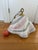 Large White Pink Glass Pendant Light in the style of Murano, by Mazzega-Fazzoletto Italy , 1970