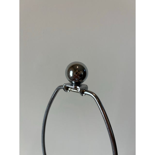 Mid 20th Century Space Age Ceramic Globes and Chrome Table Lamp Attributed to Solken Leuchten For Sale - Image 11 of 11