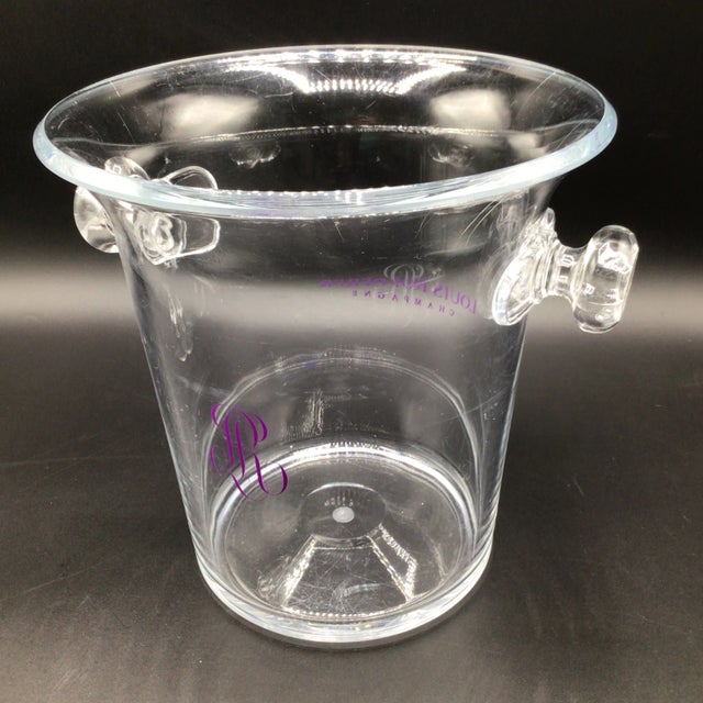 2000 - 2009 Louis Roederer Lucite Champagne Cooler Bucket With 2 Orrefors Toasting Flutes- Group of 3 For Sale - Image 5 of 12