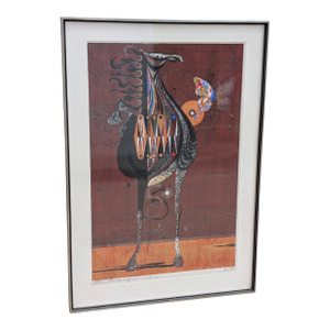1970s "The Armored Horse and the Butterfly" Woodblock Print by Tadashi Nakayama #21/75
