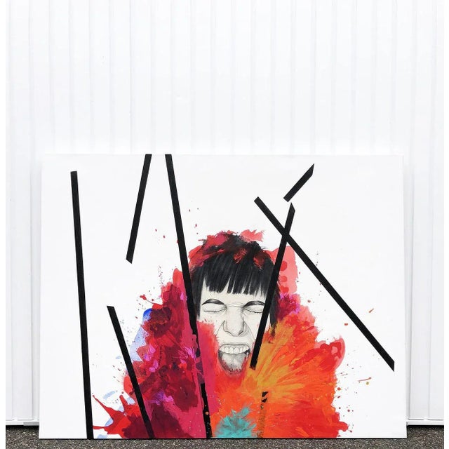 Libertad 2017 mixed media (graphite, charcoal, acrylic paint) canvas on frame, mixed media (graphite, charcoal, acrylic...