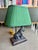Vintage Mario Buatta Frederick Cooper Bronze Bulldog Lamp Original Green Shade For Sale In Las Vegas - Image 6 of 16