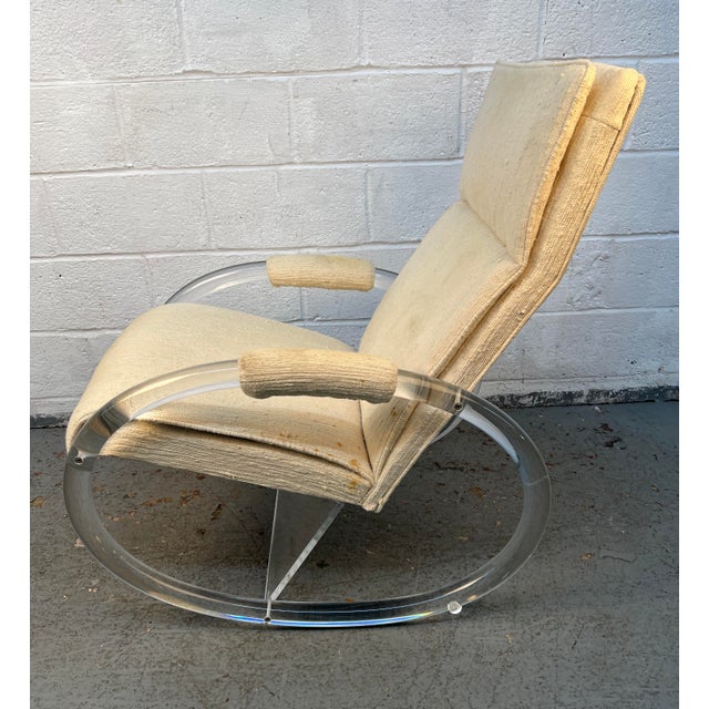 Plastic Vintage Lucite Rocking Chair by Charles Hollis Jones, Attributed For Sale - Image 7 of 12