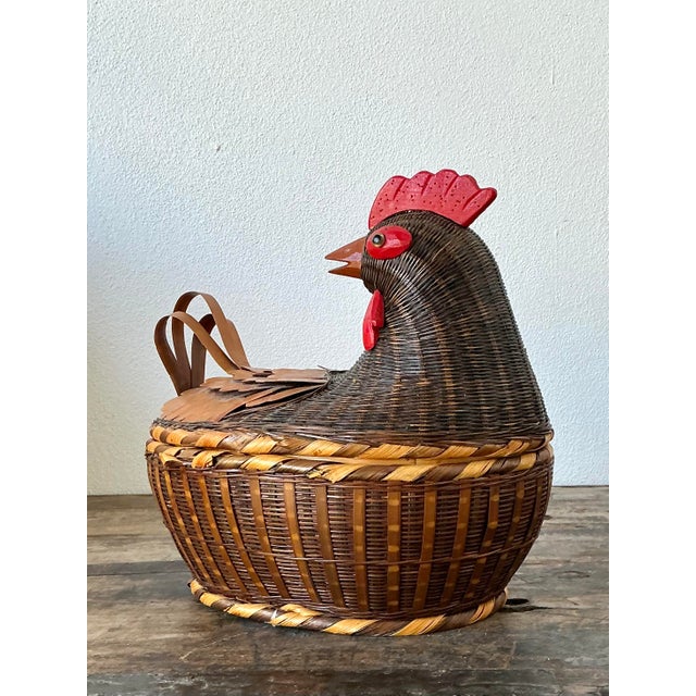 Vintage Shanghai Weave Chicken Basket For Sale In West Palm - Image 6 of 12