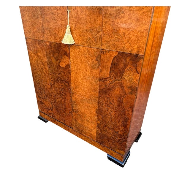Brown Art Deco Double Wardrobe in Walnut, 1920s For Sale - Image 8 of 10
