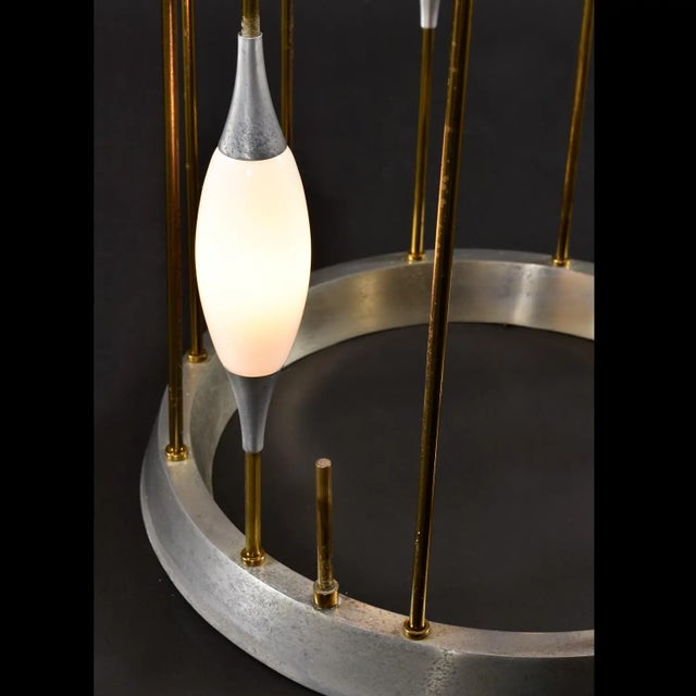 Mid-Century Modern Lightolier Gold Colored Brass Waterfall Raindrop Bird Cage Lamp For Sale - Image 9 of 11