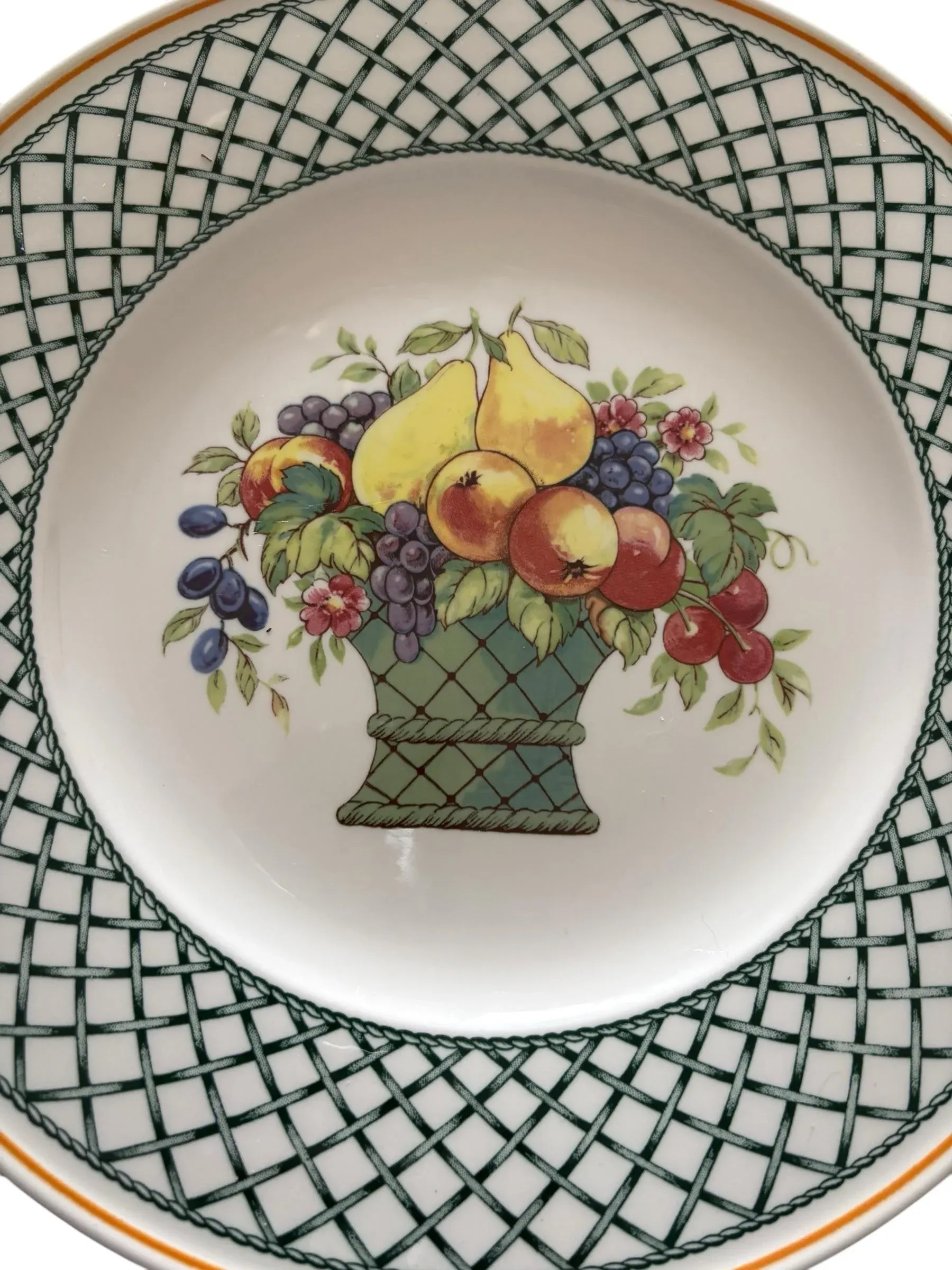 Vintage Floral Fruit Basket Lattice Dinner Plates by Villeroy