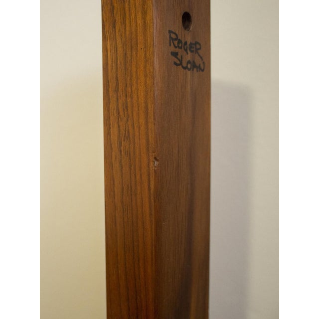 Wood 1960s Roger Sloan Wall Pocket Vase With Inlaid Design For Sale - Image 7 of 10