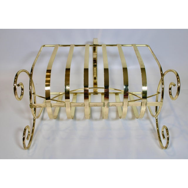 1960s Vintage French Brass Magazine Rack For Sale - Image 10 of 12