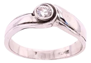 14 Karat White Gold Diamond Solitaire Engagement Ring