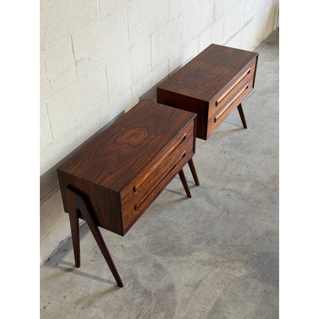 Mid-Century Modern Danish Mid-Century Modern Rosewood Nightstands in Style of Ap Møbler Svenstrup Pair 1960s For Sale - Image 3 of 10