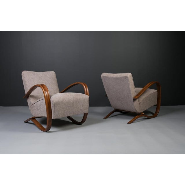 Art Deco Model H269 Armchairs by J. Halabala, 1930s, Set of 2 For Sale - Image 3 of 14