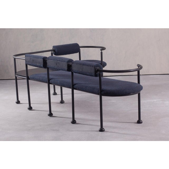Vintage Steel and Fabric Bench, Italy, 1990s For Sale - Image 6 of 16