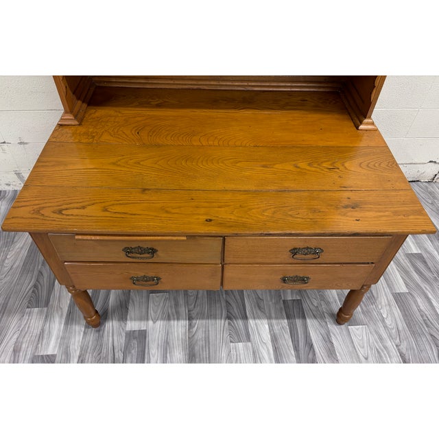 Late 19th Century Antique Victorian Possum Belly Baker’s Cabinet With Eagle Crest For Sale - Image 5 of 18