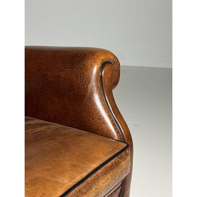 Wingback Club Chair in Sheep Leather For Sale - Image 14 of 18