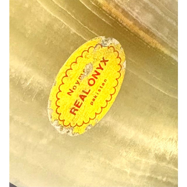 Mid-Century Modern Geometric Yellow Onyx Bookends For Sale - Image 3 of 5