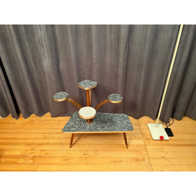 Large rockabilly flower stand from the 1960s. In original and good condition. High-quality craftsmanship in solid wood and...