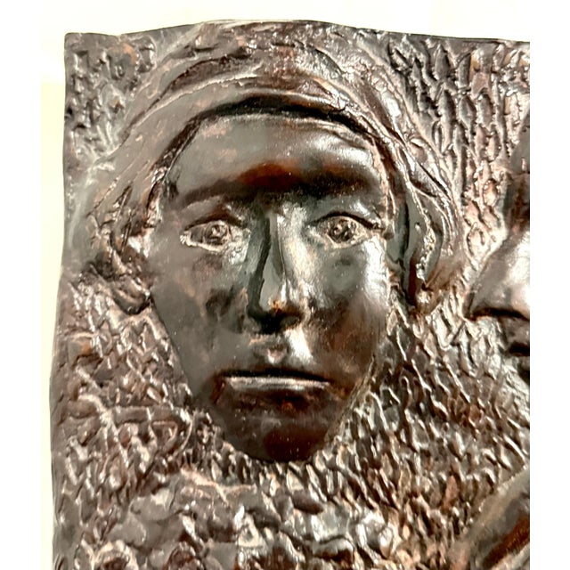 Leonard Baskin, Bronze Sculpture Wall Relief Judaica Jewish Matriarchs Modernist Leonard Baskin, 1998 For Sale - Image 14 of 16