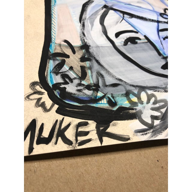 Tan Contemporary Original Acrylic Painting on Cotton Paper by Cassandra Auker “Kawaii” For Sale - Image 8 of 8