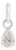 Pear-Cut Diamond Solitaire Charm Pendant in 14k Solid White Gold For Sale