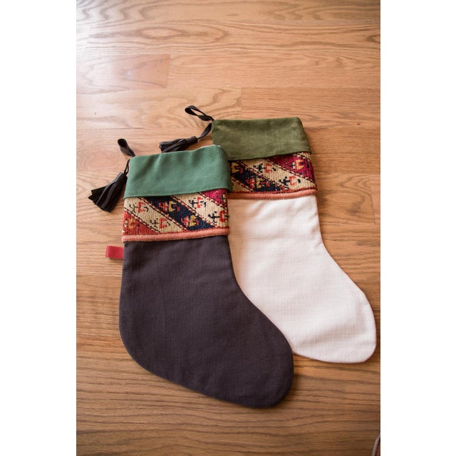 Charcoal Charcoal Luxe Heirloom Rug Fragment Stocking For Sale - Image 8 of 8