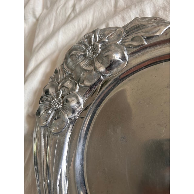 Mexican Vintage Hacienda Real Pewter Serving Tray and Cloche For Sale - Image 3 of 8