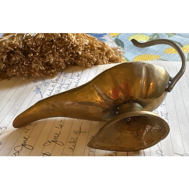True Mini lamp. India. Brass and mother of pearl inlay. Genie smoker aroma lamp. Beautifully crafted collectible.