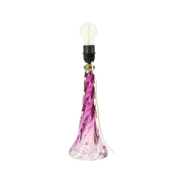 1960s Purple Crystal Table Lamp from Val Saint Lambert, 1960s For Sale - Image 5 of 15
