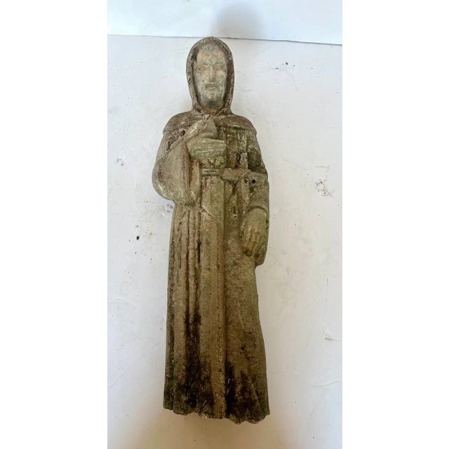 Vintage Saint Francis of Assisi Concrete Garden Statue For Sale - Image 4 of 18