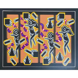1980s Folly (New Orleans Signed and Numbered Framed Abstract Print), Robert Gordy For Sale
