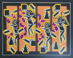 1980s Folly (New Orleans Signed and Numbered Framed Abstract Print), Robert Gordy