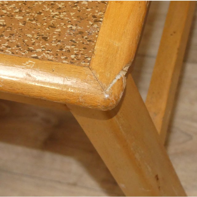 Beige Vintage Frankfurt Style Kitchen Chairs in Wood and Cork, 1950s, Set of 2 For Sale - Image 8 of 10