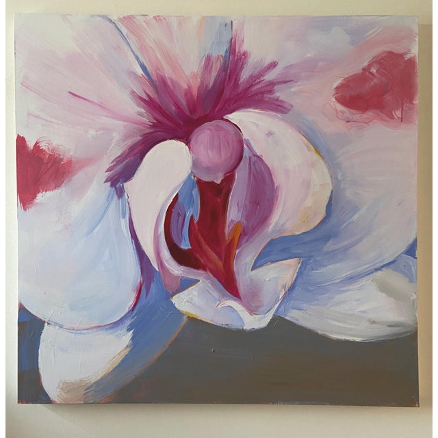 Contemporary Original Large Close Orchid Painting Inspired by Georgia O'Keeffe From Marina Movshina For Sale - Image 3 of 5