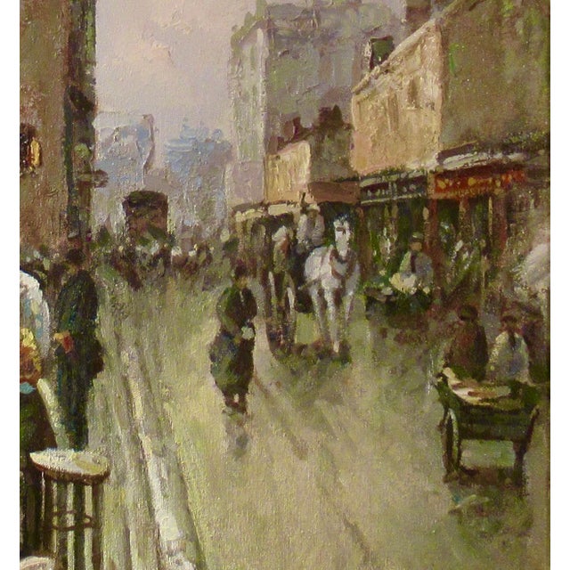 Late 20th Century Johnny Gaston Market In Paris In 1900 C.1990 Painting For Sale - Image 5 of 7