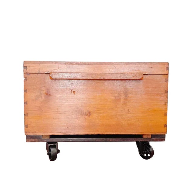 Asian Vintage Burmese Teak Chest For Sale - Image 3 of 9