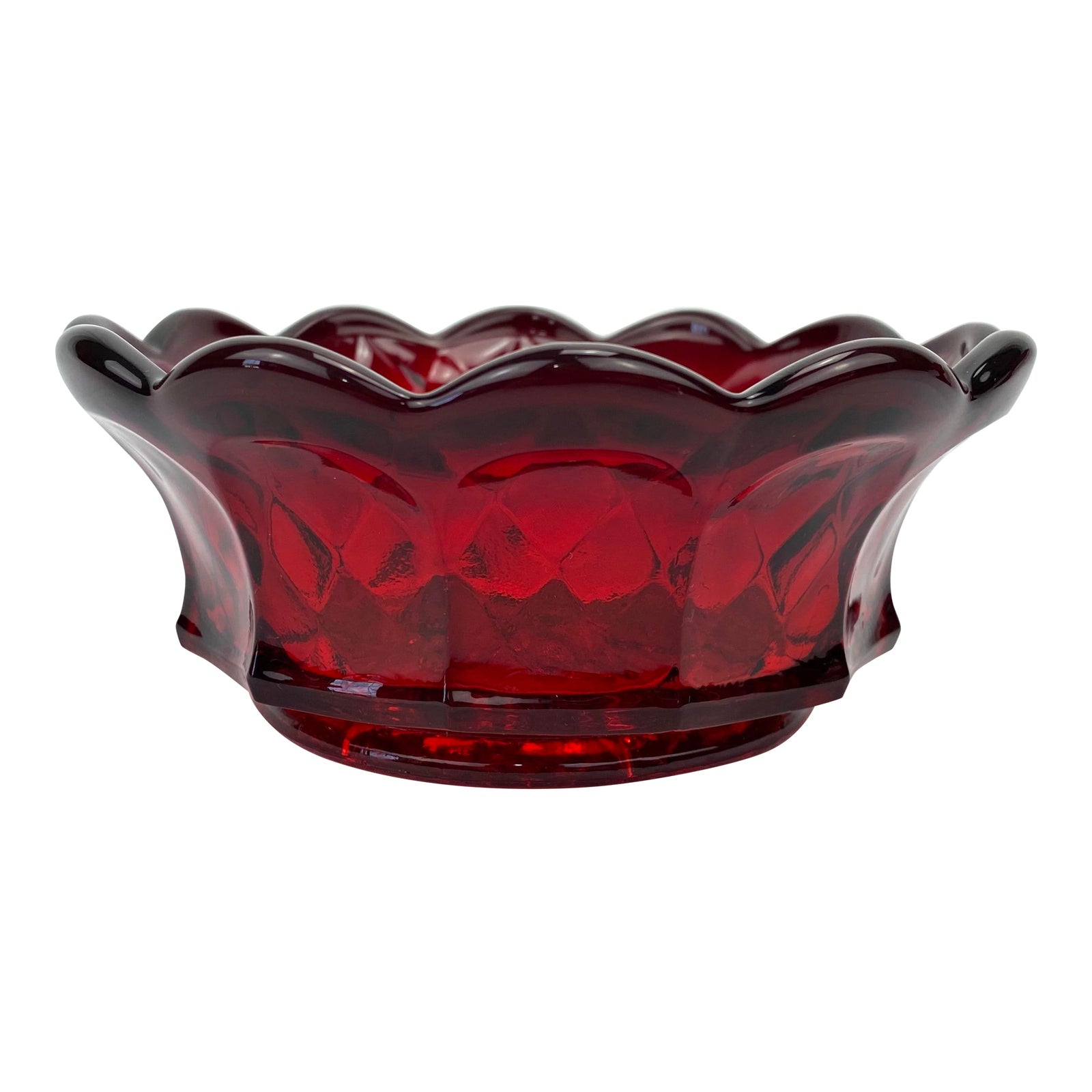 Mid 20th Century Red Fenton Art Glass Candy Dish Chairish