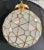 Art Deco Style Globe White Milk Glass & Brass Pendant Chandelier Lantern For Sale - Image 11 of 15