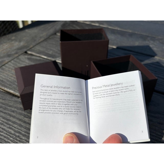 Pair of Dunhill Cufflinks - Sterling Silver, Original Boxes + Manual, Union Jack Flag For Sale - Image 11 of 11